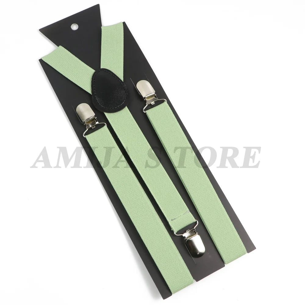 Suspenders For Men Sage Green Adult Suspender Man Shirt Women Wedding Apparel Party Solid Colors Suit Skirt With Braces Straps