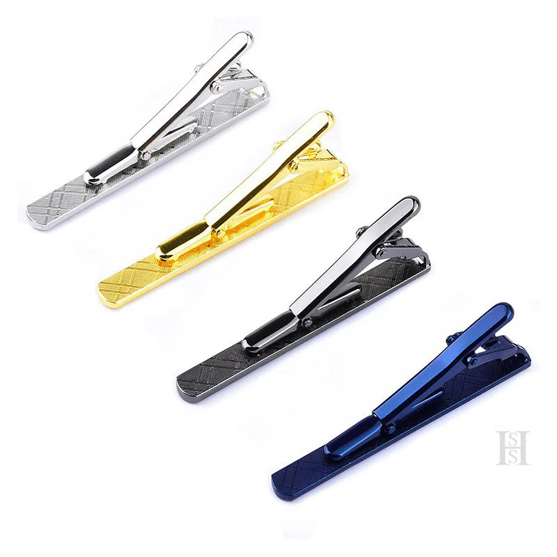 5.8x0.6cm Colourful Tie Clip for Men Metal Copper Simple Bar Clasp Practical Black Navy Blue Necktie Clasp
