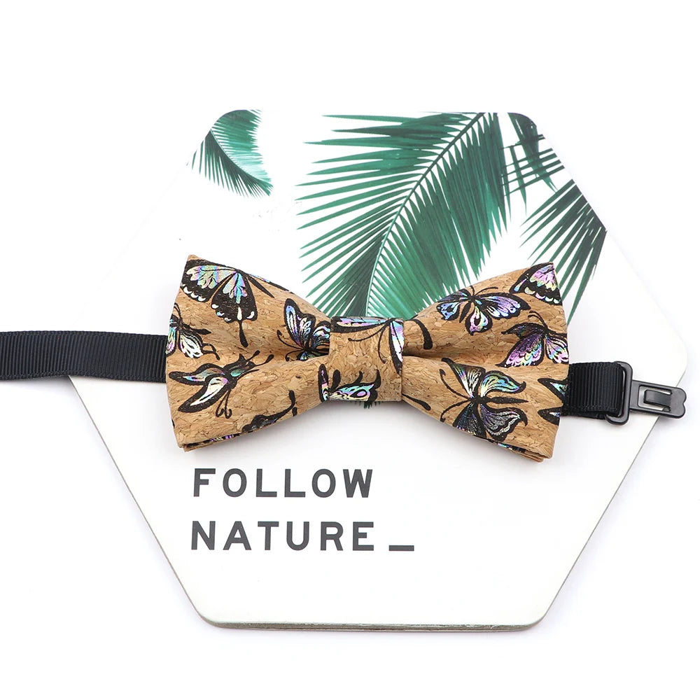 Novel Wooden Bow Tie For Man Women Cork Bowknot Retro Wood Handmade Bowties Daily Party Wedding Accessories Butterfly Wholesale